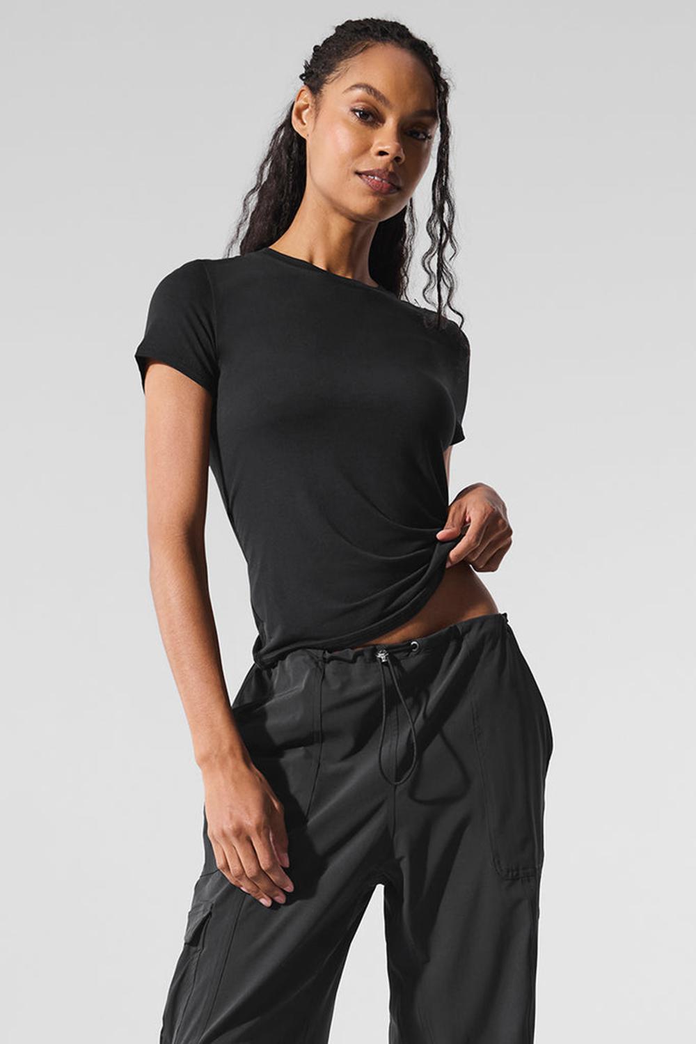 Short Sleeve Alo Yoga All Day Mujer Negras | Colombia  NMEG-89651