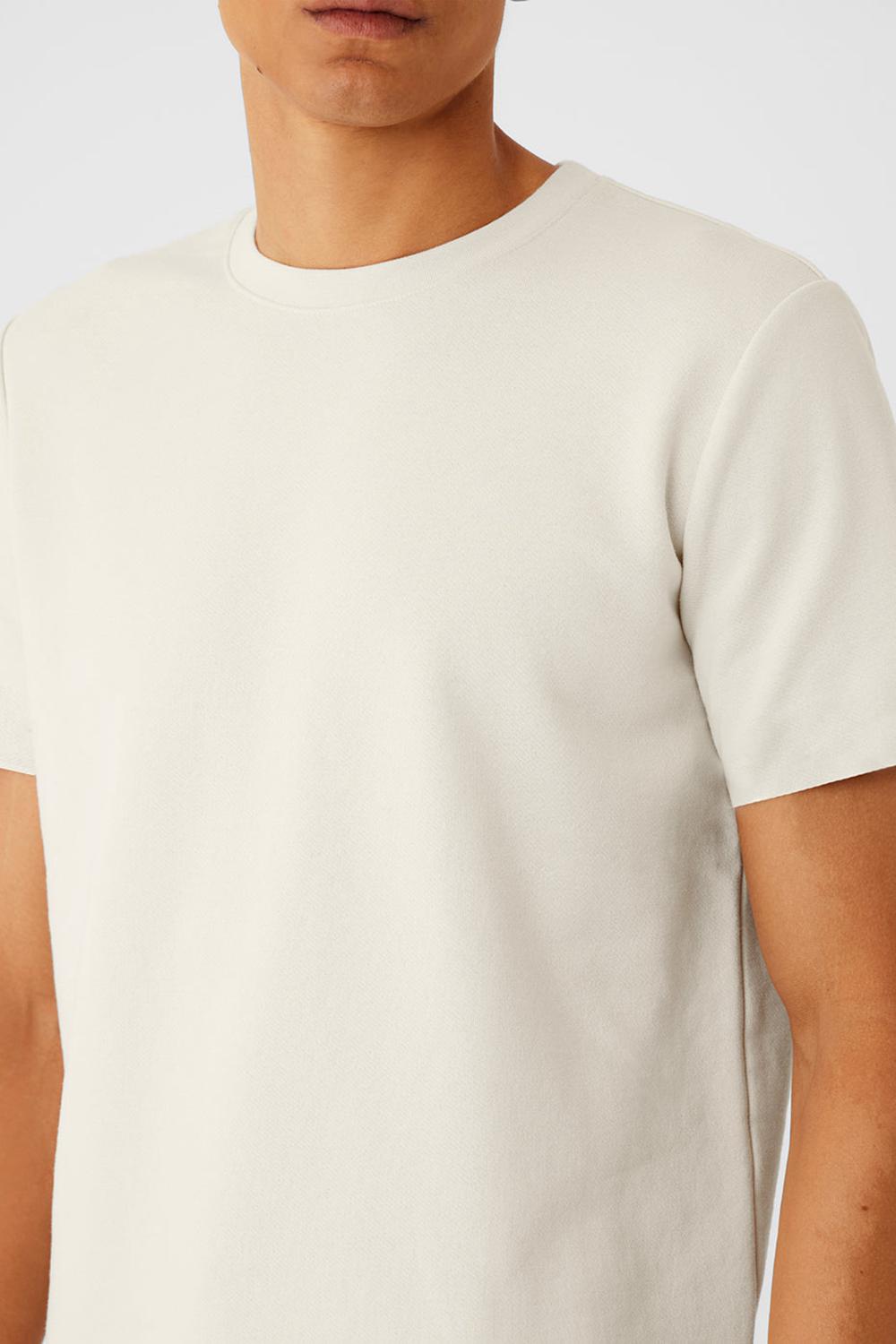 Short Sleeve Alo Yoga Chill Hombre Bone | Colombia  PMTZ-19340
