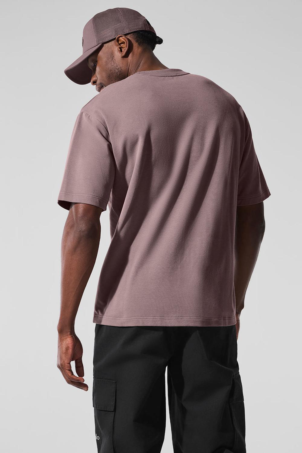 Short Sleeve Alo Yoga Double Take Hombre Mushroom | Colombia  LNCM-09437