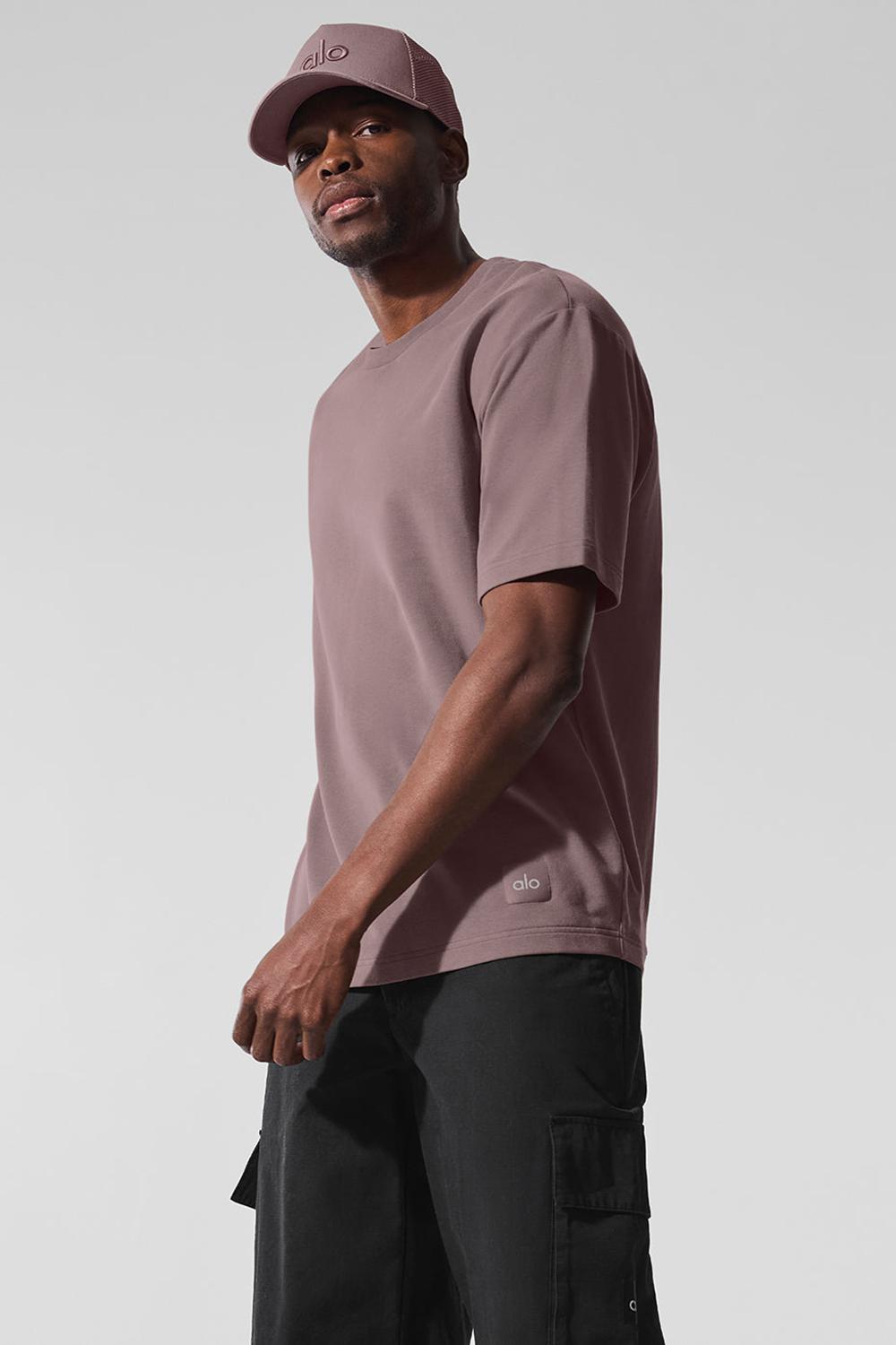 Short Sleeve Alo Yoga Double Take Hombre Mushroom | Colombia  LNCM-09437