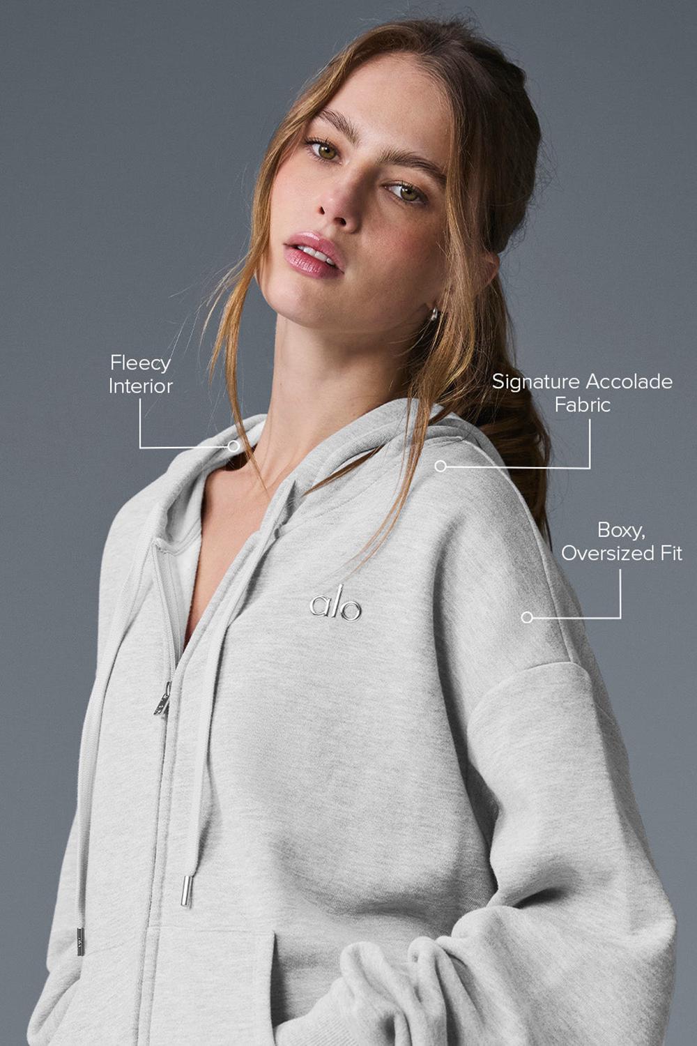 Sudadera con Capucha Alo Yoga Accolade Full Zip Mujer Gris | Colombia  KIXD-08641