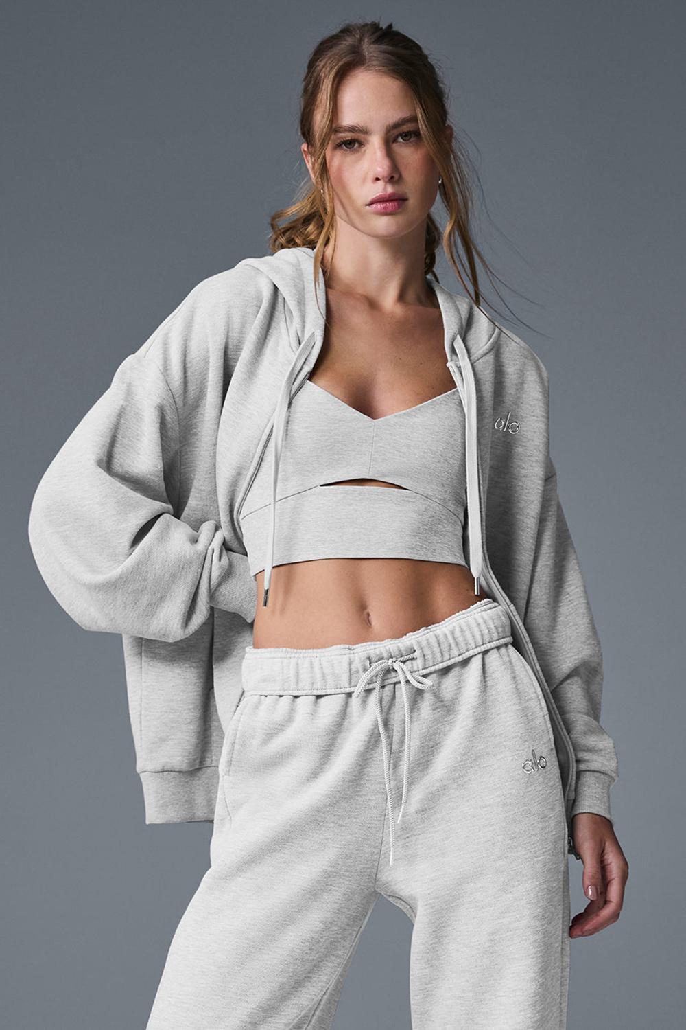 Sudadera con Capucha Alo Yoga Accolade Full Zip Mujer Gris | Colombia  KIXD-08641