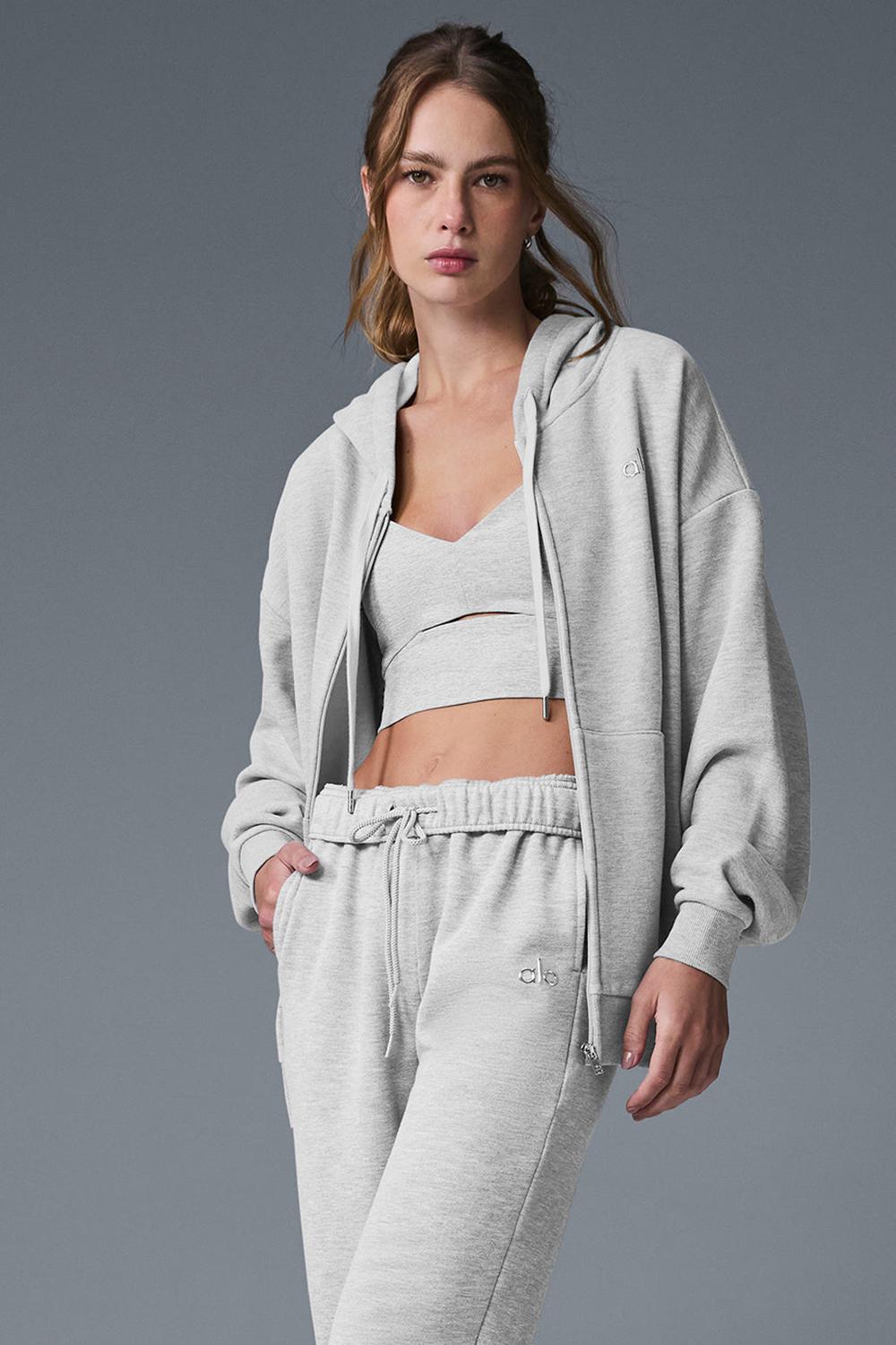 Sudadera con Capucha Alo Yoga Accolade Full Zip Mujer Gris | Colombia  KIXD-08641