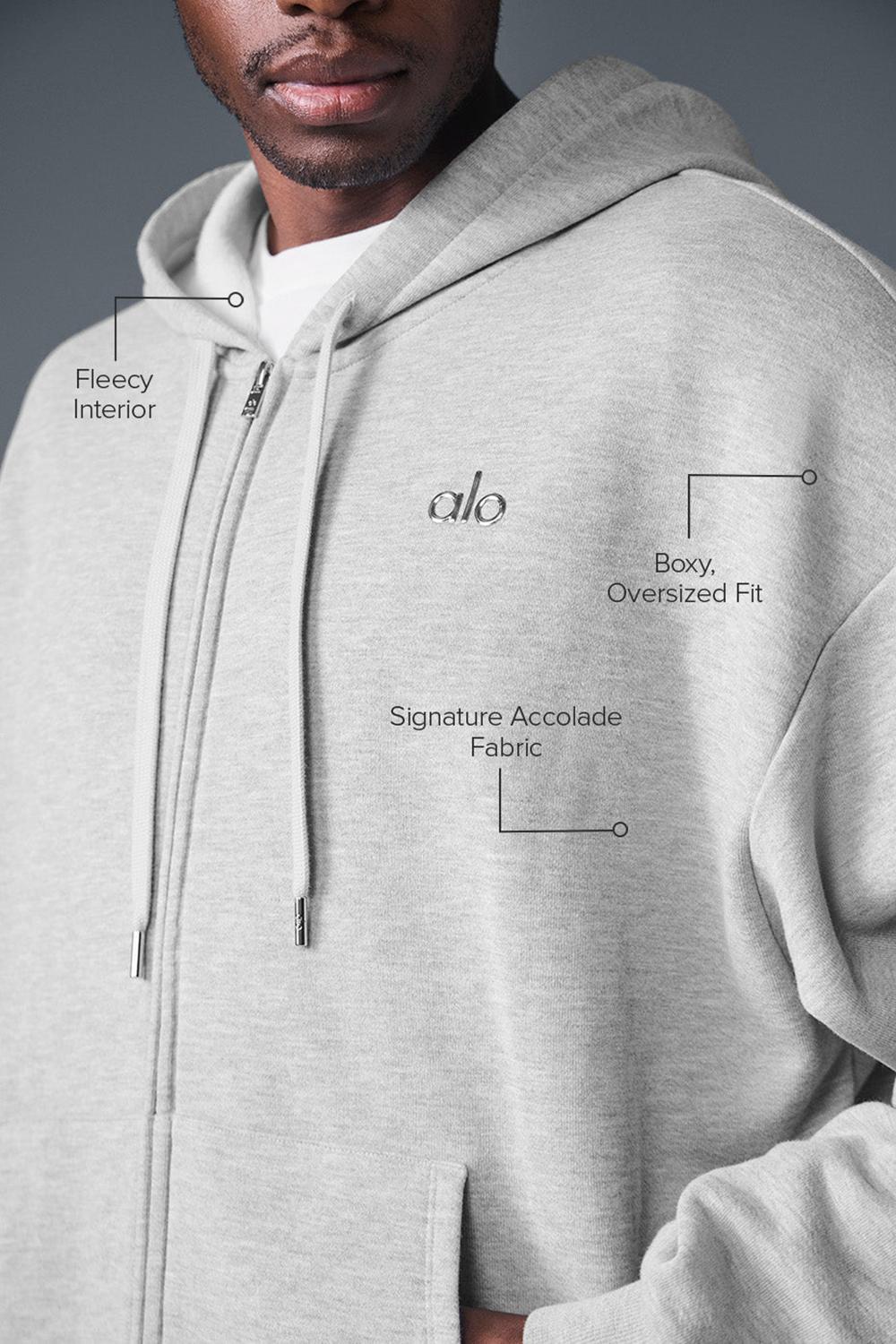 Sudadera con Capucha Alo Yoga Accolade Full Zip Hombre Gris | Colombia  HQVD-12694