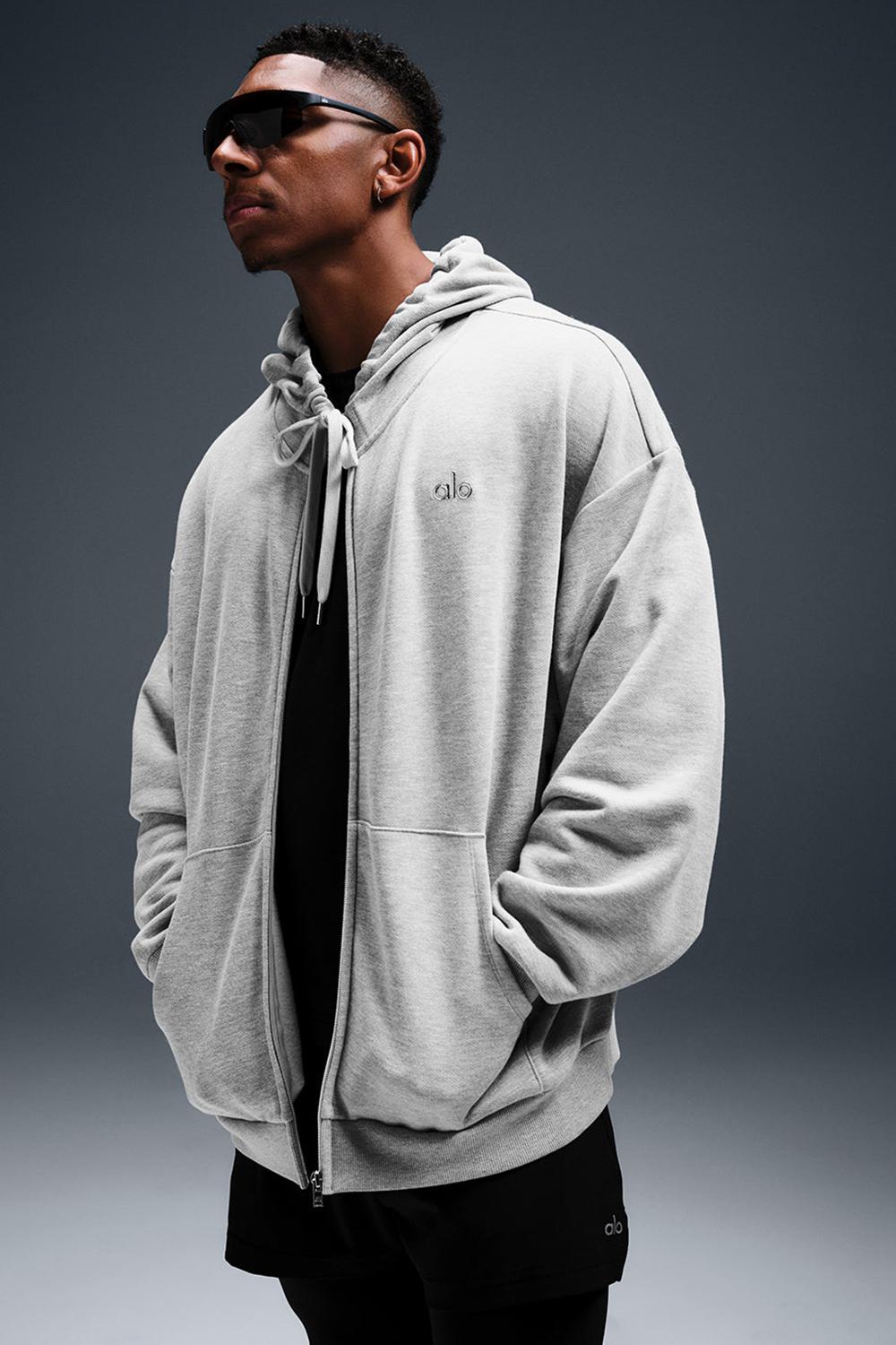 Sudadera con Capucha Alo Yoga Accolade Full Zip Hombre Gris | Colombia  HQVD-12694