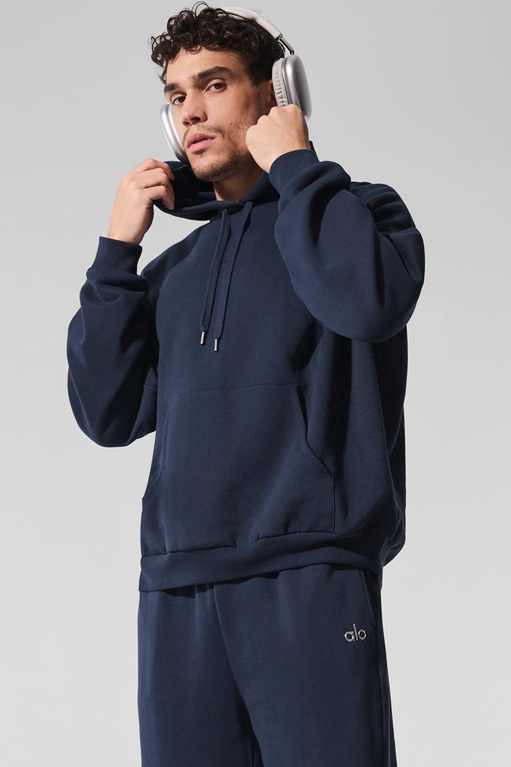 Sudadera con Capucha Alo Yoga Accolade Hombre Azul Marino | Colombia  TOZU-19246