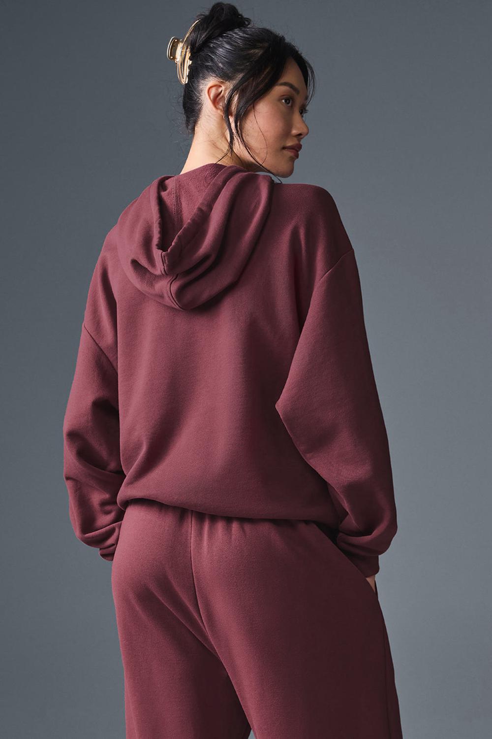 Sudadera con Capucha Alo Yoga Accolade Mujer Burdeos | Colombia  AUMG-16583