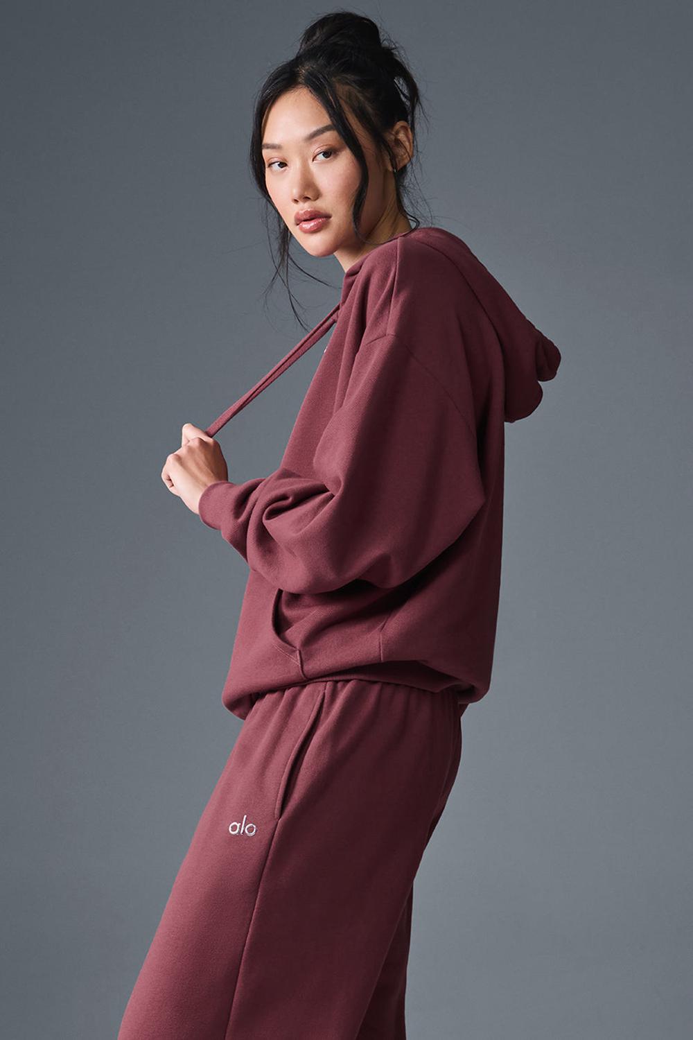 Sudadera con Capucha Alo Yoga Accolade Mujer Burdeos | Colombia  AUMG-16583