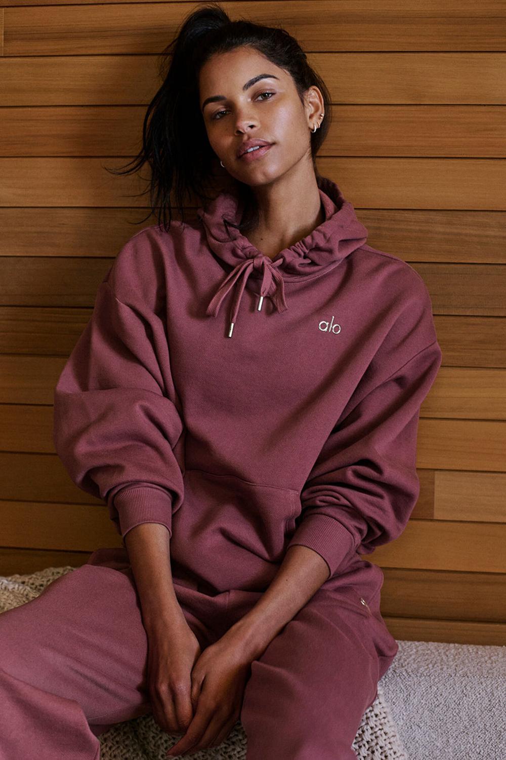 Sudadera con Capucha Alo Yoga Accolade Mujer Burdeos | Colombia  AUMG-16583