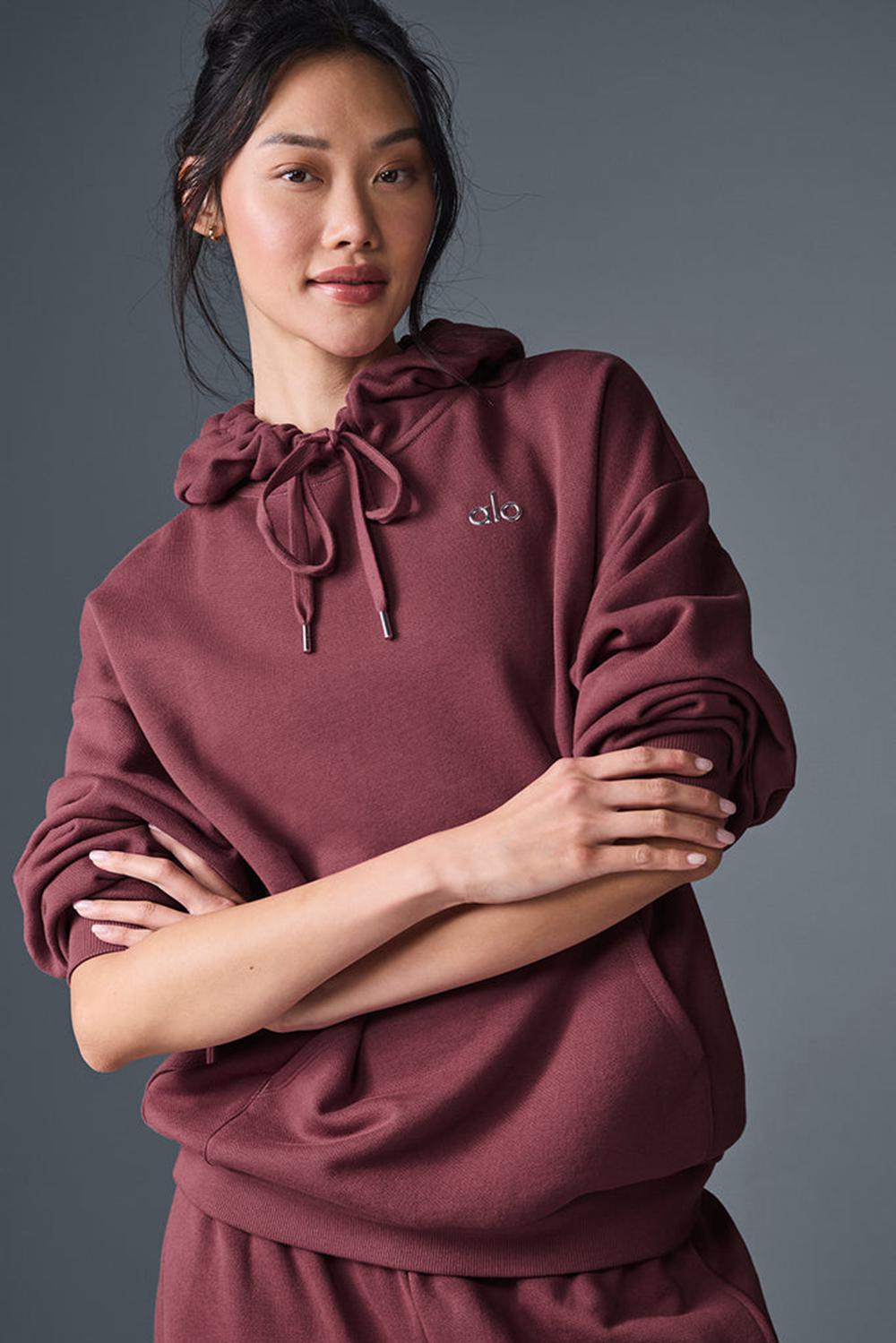 Sudadera con Capucha Alo Yoga Accolade Mujer Burdeos | Colombia  AUMG-16583