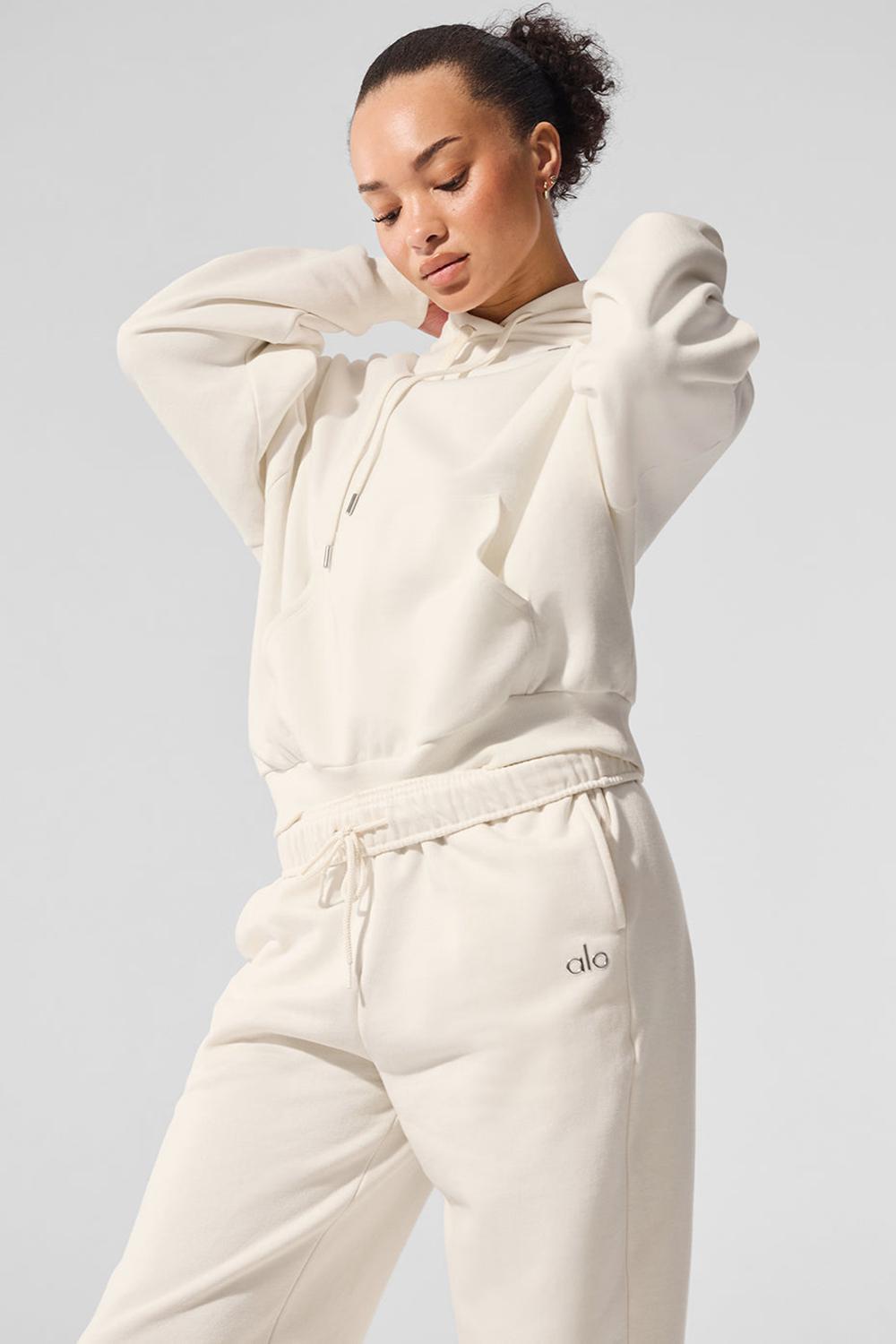 Sudadera con Capucha Alo Yoga Accolade Mujer Ivory | Colombia  GFET-68723