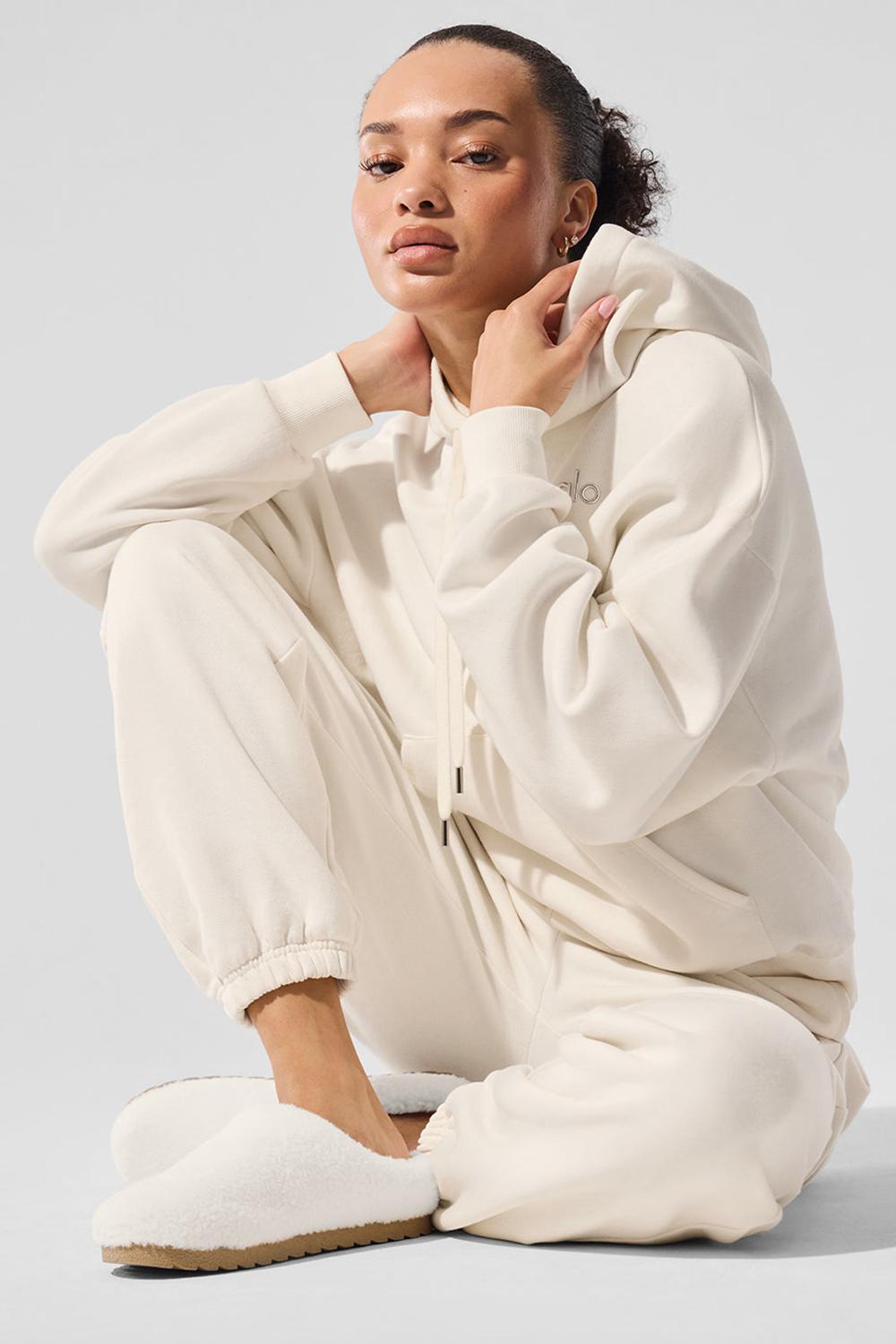 Sudadera con Capucha Alo Yoga Accolade Mujer Ivory | Colombia  GFET-68723