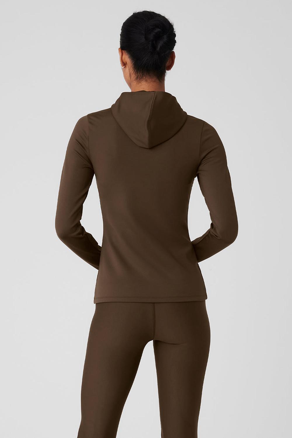Sudadera con Capucha Alo Yoga Airlift Winter Warm Runner Mujer Espresso | Colombia  RFXP-20146