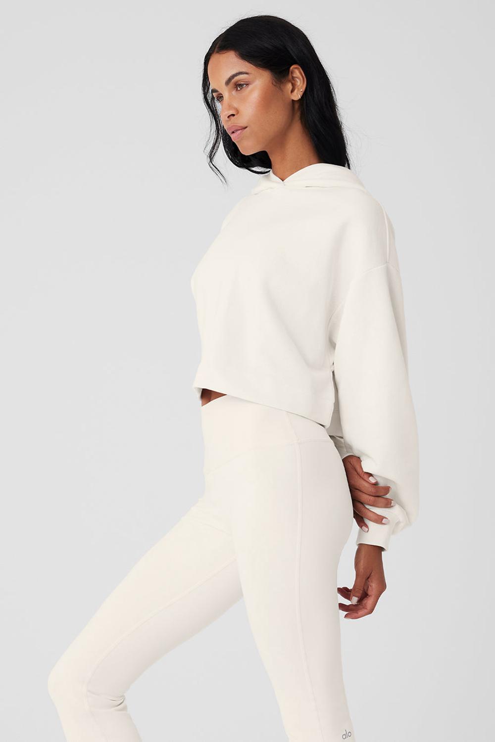 Sudadera con Capucha Alo Yoga Bae Mujer Ivory | Colombia  EBZA-34087