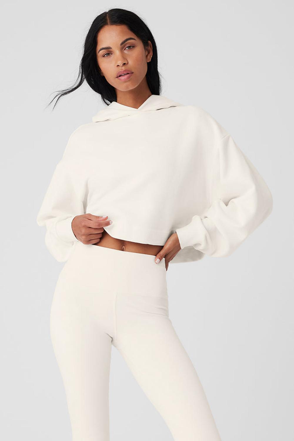Sudadera con Capucha Alo Yoga Bae Mujer Ivory | Colombia  EBZA-34087