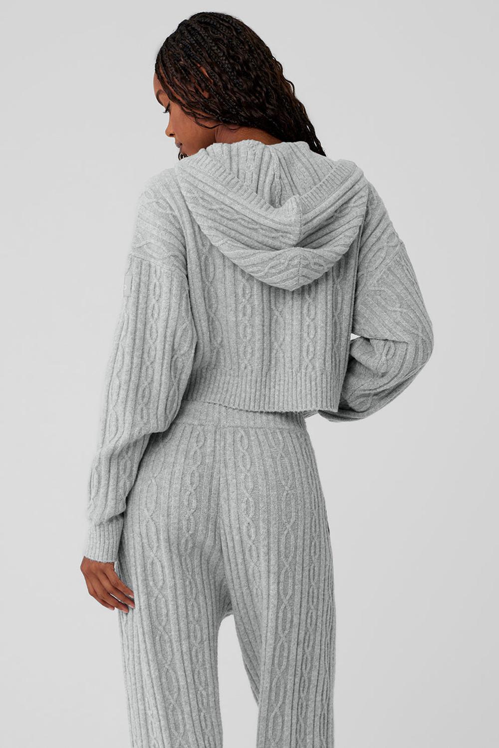 Sudadera con Capucha Alo Yoga Cable Knit Winter Bliss Mujer Gris | Colombia  QXKO-50489