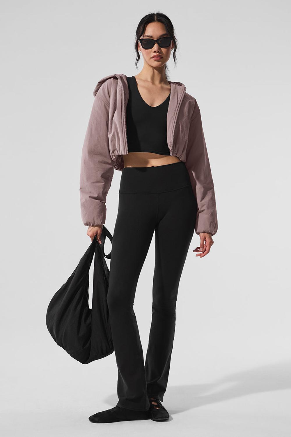 Sudadera con Capucha Alo Yoga Cropped Mountain Peak Full-Zip Mujer Mushroom | Colombia  SPHL-43201