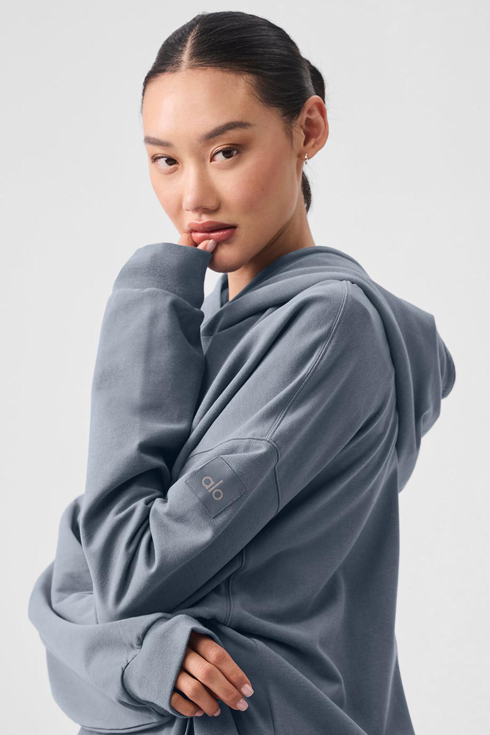 Sudadera con Capucha Alo Yoga Double Take Mujer Gris | Colombia  QTIZ-63951