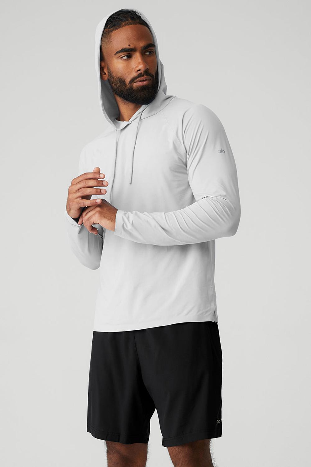 Sudadera con Capucha Alo Yoga Idol Runner Hombre Titanium | Colombia  CPXB-69315