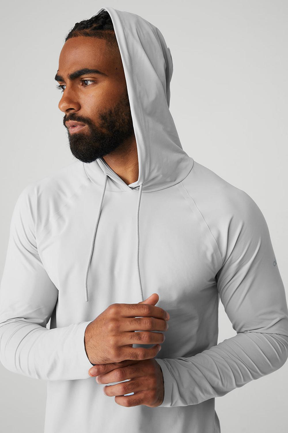 Sudadera con Capucha Alo Yoga Idol Runner Hombre Titanium | Colombia  CPXB-69315