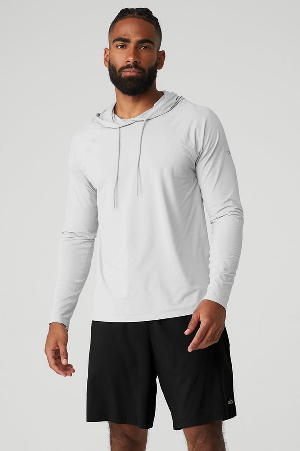 Sudadera con Capucha Alo Yoga Idol Runner Hombre Titanium | Colombia  CPXB-69315