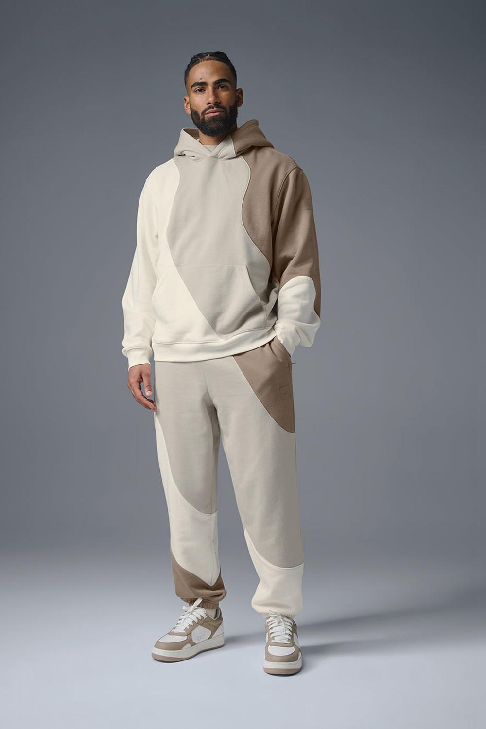 Sudadera con Capucha Alo Yoga Make Waves Hombre Ivory / Bone / Gravel | Colombia  RVJP-37046