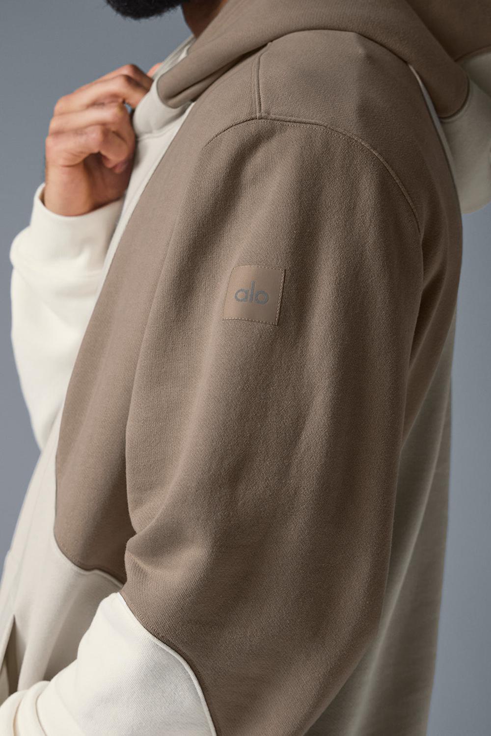 Sudadera con Capucha Alo Yoga Make Waves Hombre Ivory / Bone / Gravel | Colombia  RVJP-37046