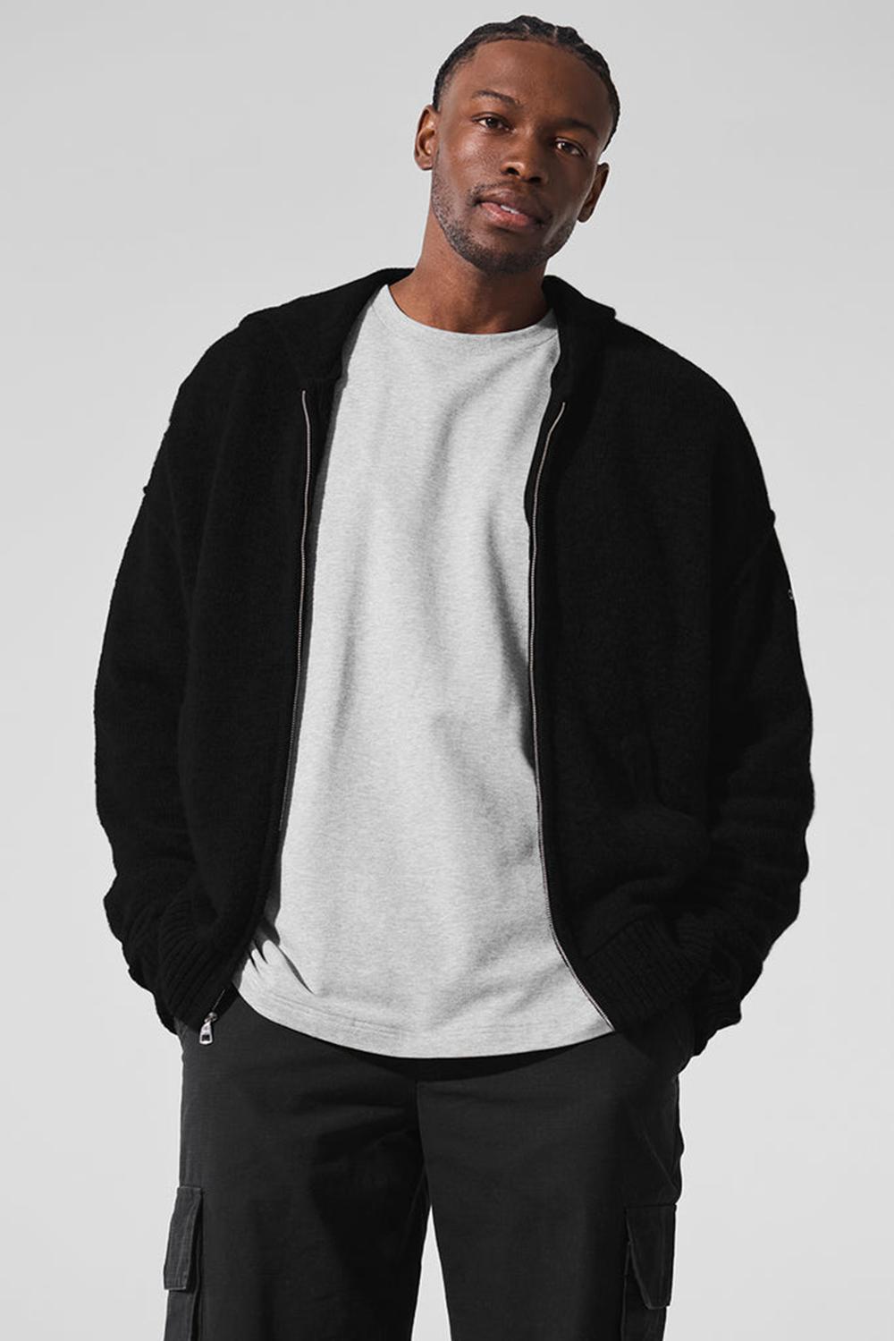 Sudadera con Capucha Alo Yoga New Class Cashmere Full Zip Hombre Negras | Colombia  MVWE-79106