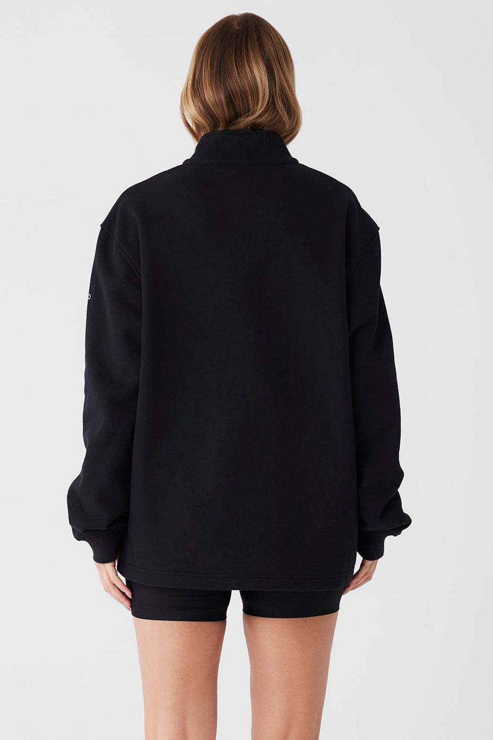Sudadera con Capucha Alo Yoga Renown Heavy Weight 1/4 Zip Mujer Negras | Colombia  BACW-47328
