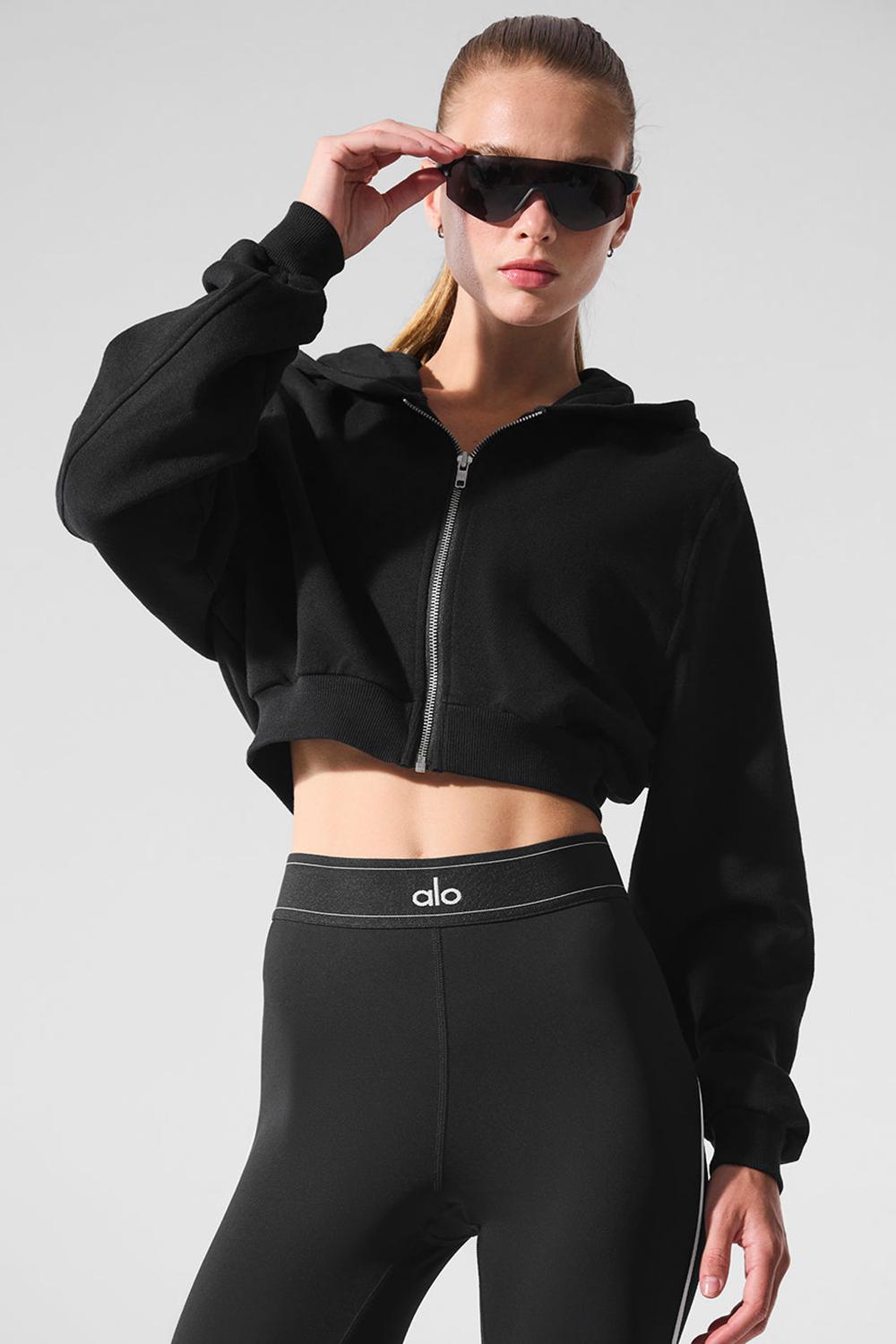 Sudadera con Capucha Alo Yoga Sweet Escape Zip Up Mujer Negras | Colombia  QCZG-58307
