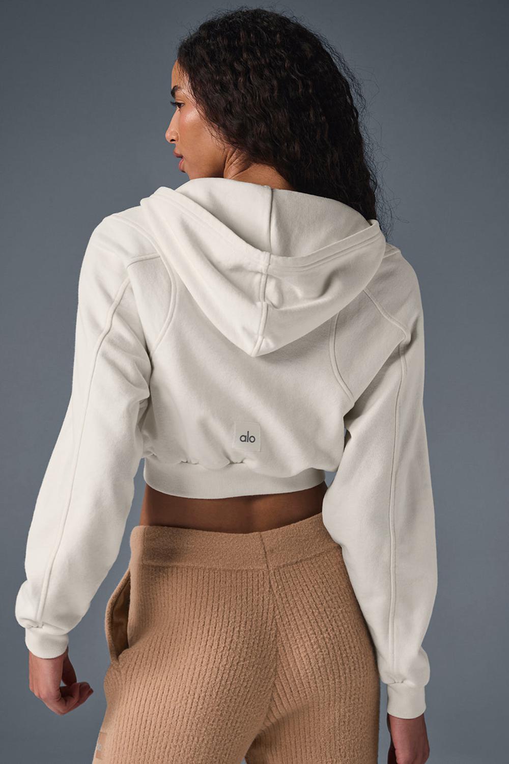 Sudadera con Capucha Alo Yoga Sweet Escape Zip Up Mujer Ivory | Colombia  BLNA-57360