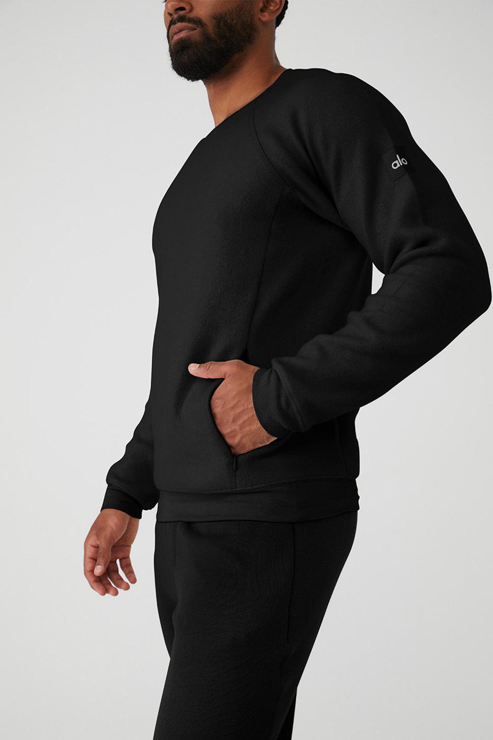 Sudaderas Alo Yoga Triumph Crew Neck Hombre Negras | Colombia  RWAT-03562