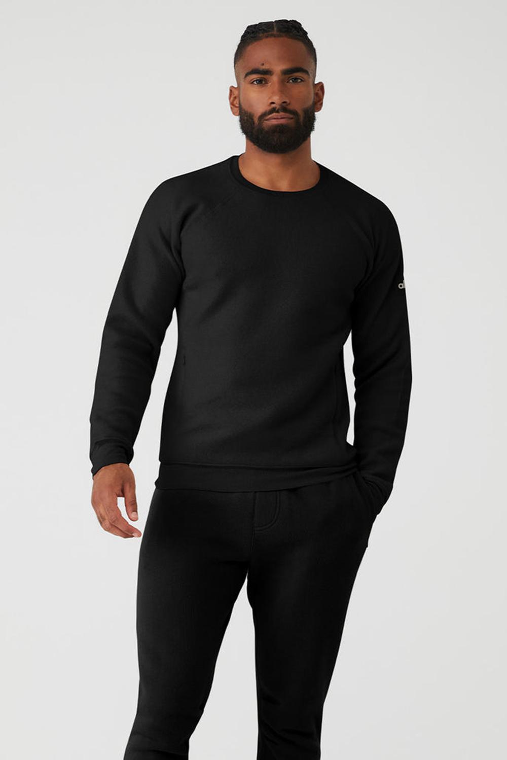 Sudaderas Alo Yoga Triumph Crew Neck Hombre Negras | Colombia  RWAT-03562
