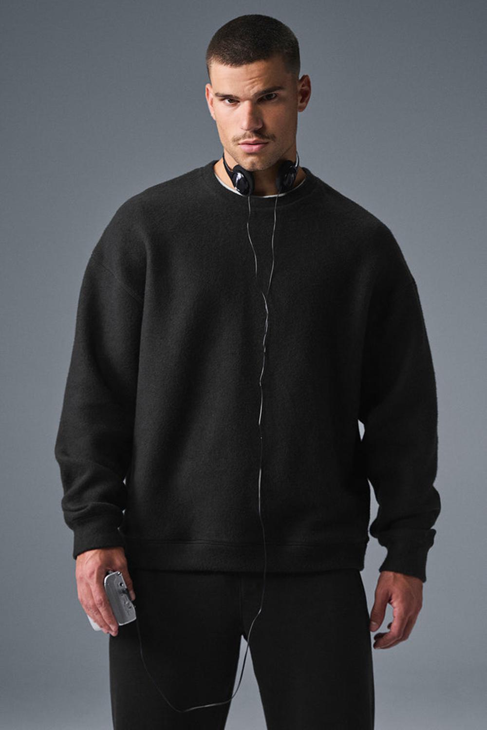 Sudaderas Alo Yoga Triumph Restore Crew Neck Hombre Negras | Colombia  OMQC-31480