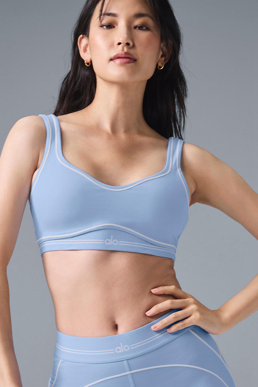 Sujetador Deportivo Alo Yoga Airbrush Heart Throb Mujer Azules Blancas | Colombia  TGEK-23761