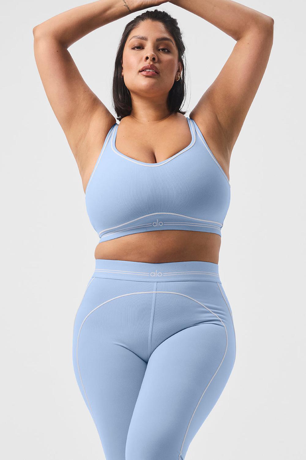 Sujetador Deportivo Alo Yoga Airbrush Heart Throb Mujer Azules Blancas | Colombia  TGEK-23761
