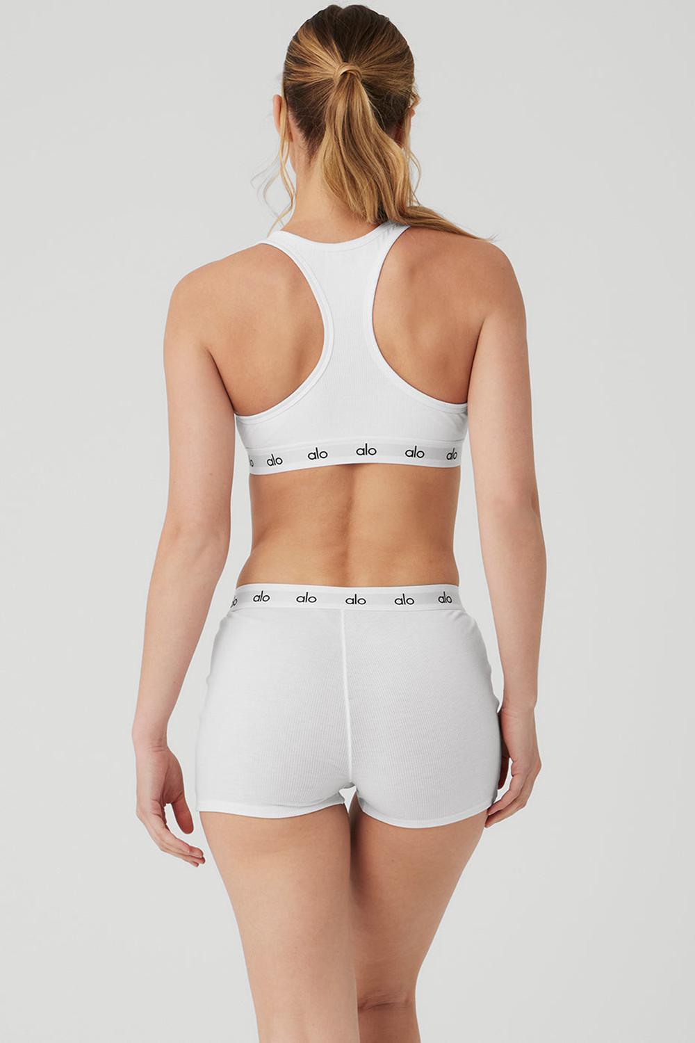 Sujetador Deportivo Alo Yoga Icon Ribbed Henley Mujer Blancas | Colombia  URJX-09178