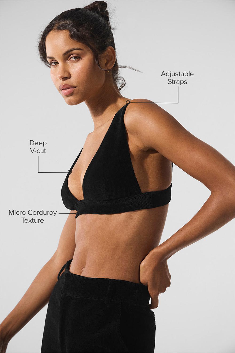 Sujetador Deportivo Alo Yoga Micro Corduroy Dreamer Mujer Negras | Colombia  JBZS-01572