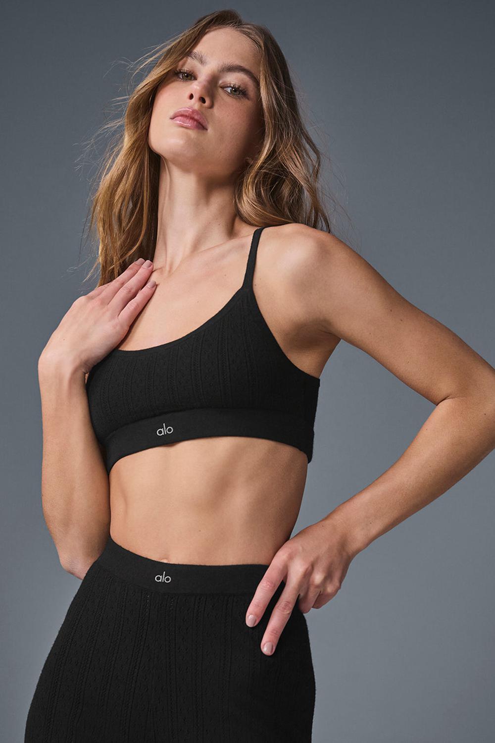 Sujetador Deportivo Alo Yoga Pointelle Sweater Be Mine Mujer Negras | Colombia  DPAX-62193