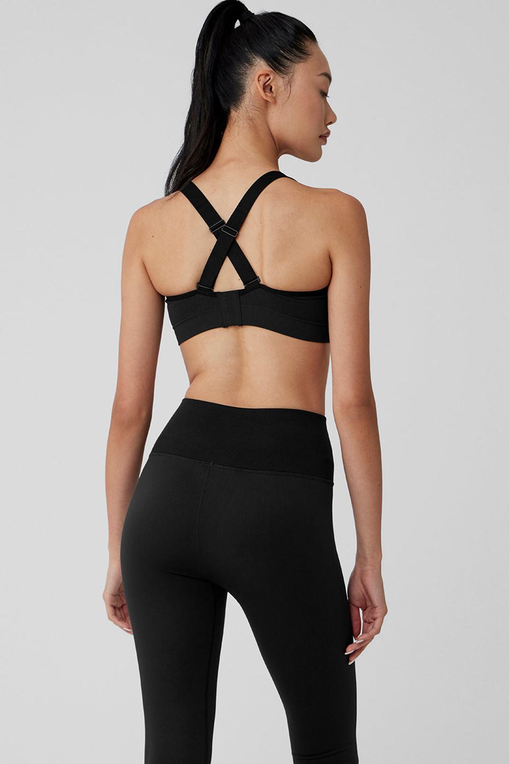 Sujetador Deportivo Alo Yoga Seamless Ribbed Favorite Mujer Negras | Colombia  ABRT-59604