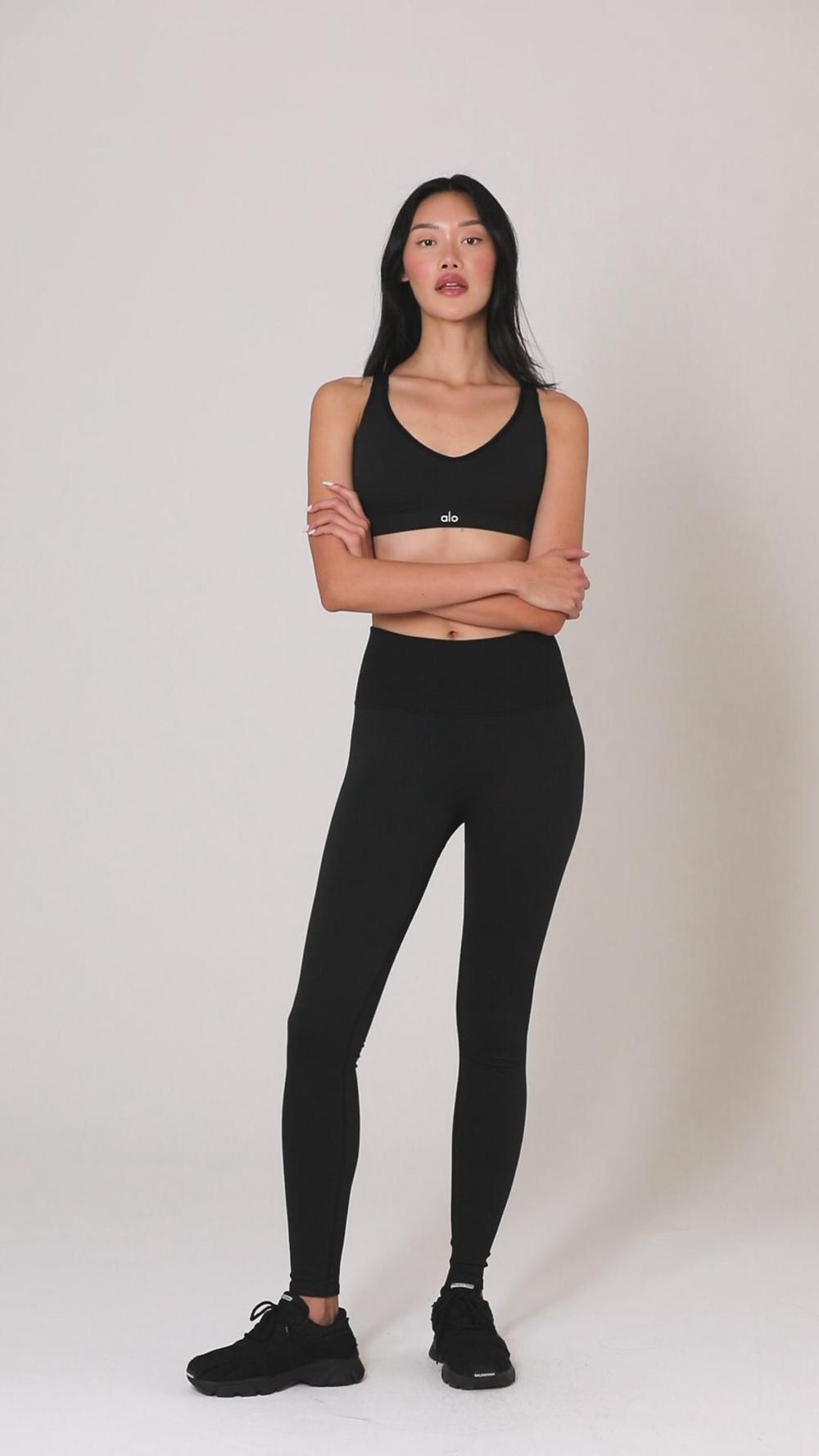 Sujetador Deportivo Alo Yoga Seamless Ribbed Favorite Mujer Negras | Colombia  ABRT-59604