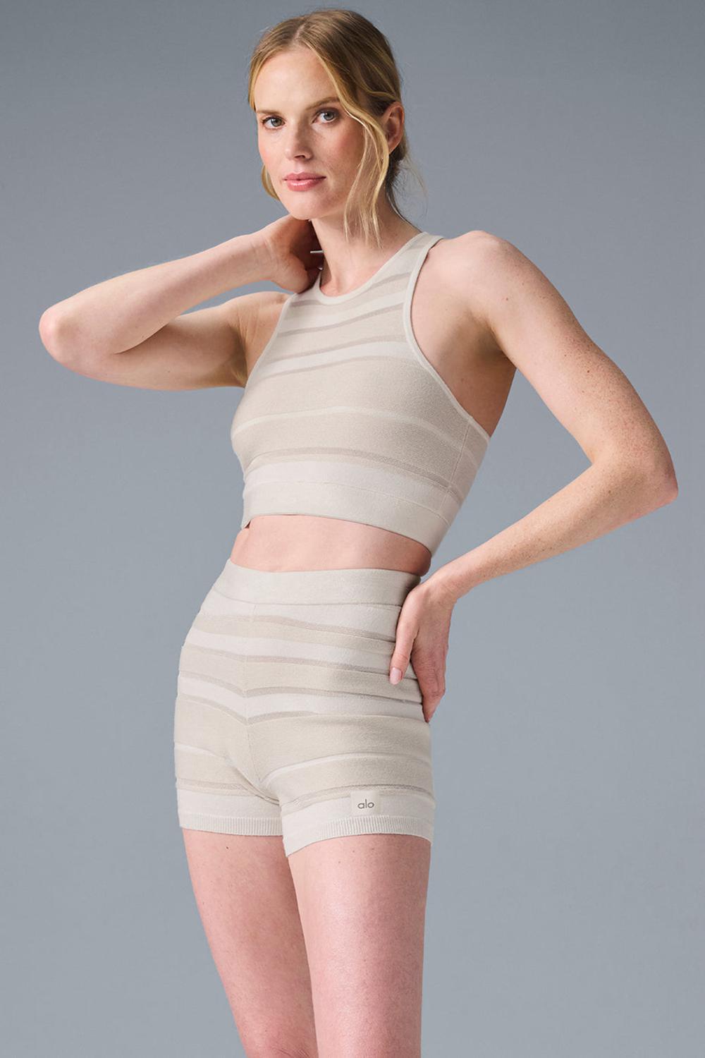Sujetador Deportivo Alo Yoga Sport Play Knit Mujer Ivory / Alabaster | Colombia  VTKJ-92418
