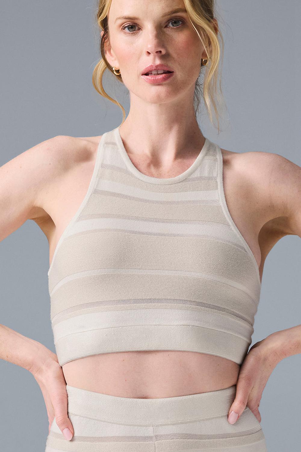 Sujetador Deportivo Alo Yoga Sport Play Knit Mujer Ivory / Alabaster | Colombia  VTKJ-92418