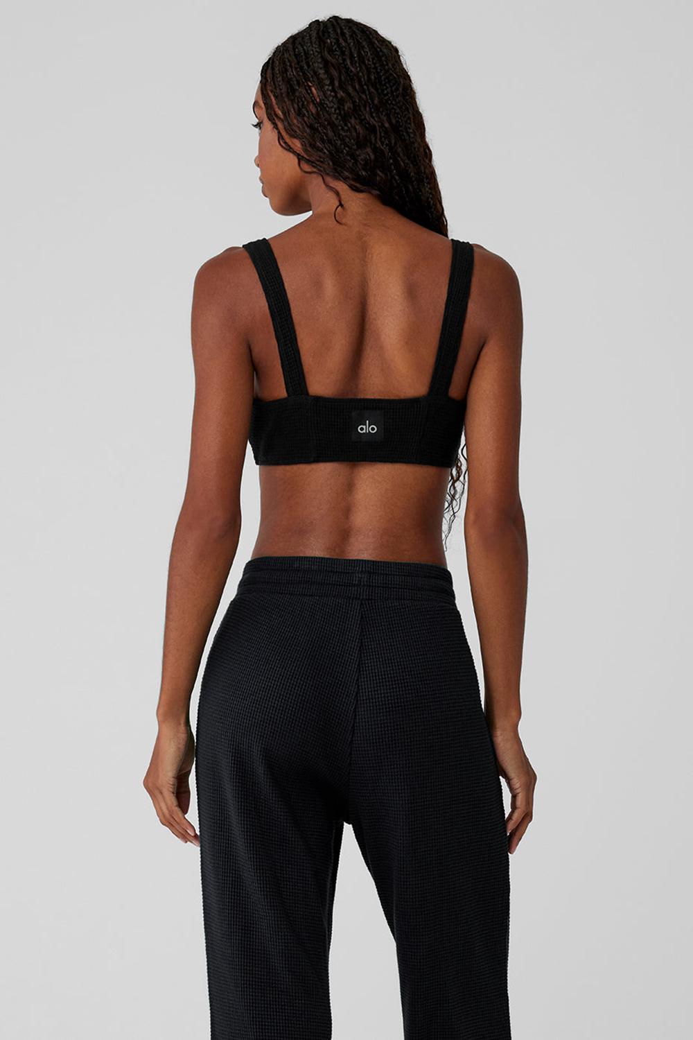 Sujetador Deportivo Alo Yoga Waffle Weekend Escape Mujer Negras | Colombia  ZWME-50218