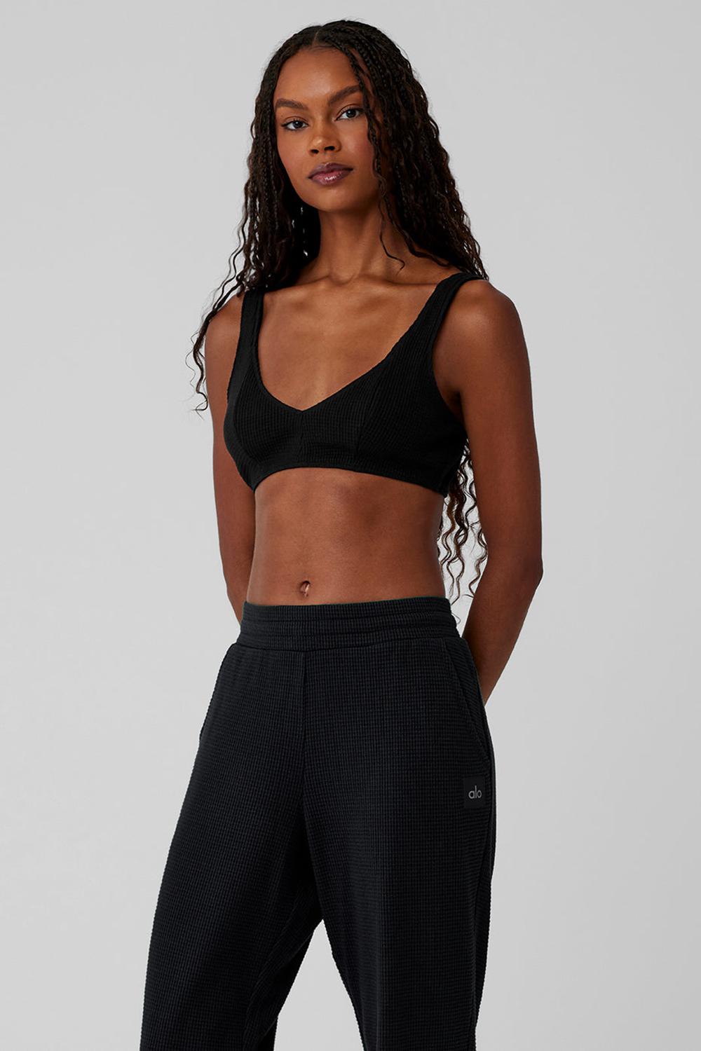 Sujetador Deportivo Alo Yoga Waffle Weekend Escape Mujer Negras | Colombia  ZWME-50218