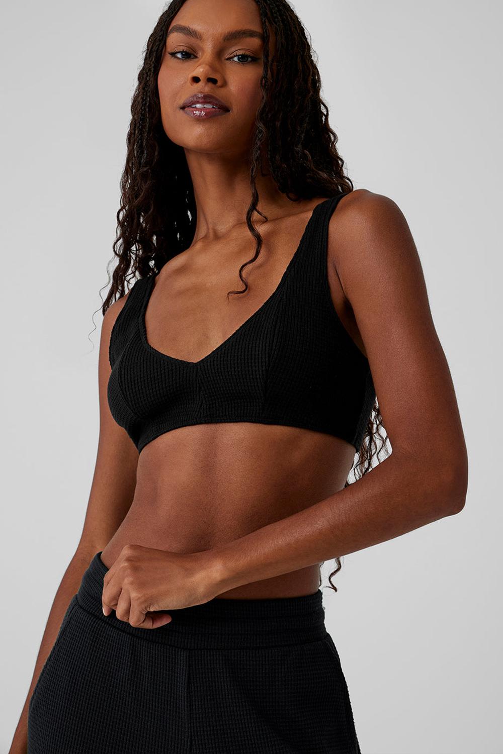 Sujetador Deportivo Alo Yoga Waffle Weekend Escape Mujer Negras | Colombia  ZWME-50218