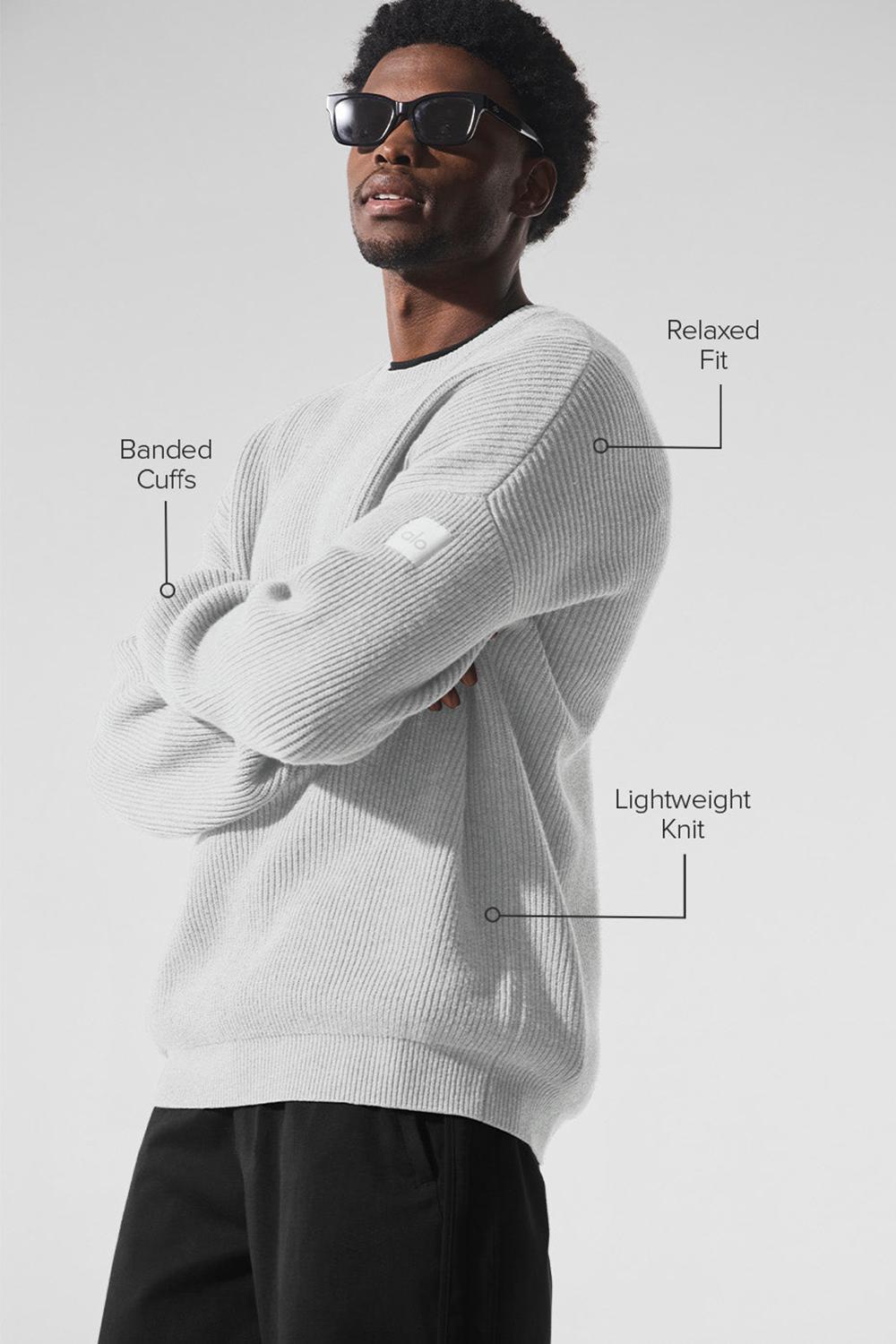 Suéteres Alo Yoga Domain Rib Knit Crew Hombre Gris | Colombia  TCXZ-16705