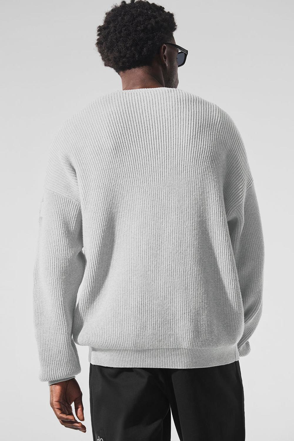Suéteres Alo Yoga Domain Rib Knit Crew Hombre Gris | Colombia  TCXZ-16705