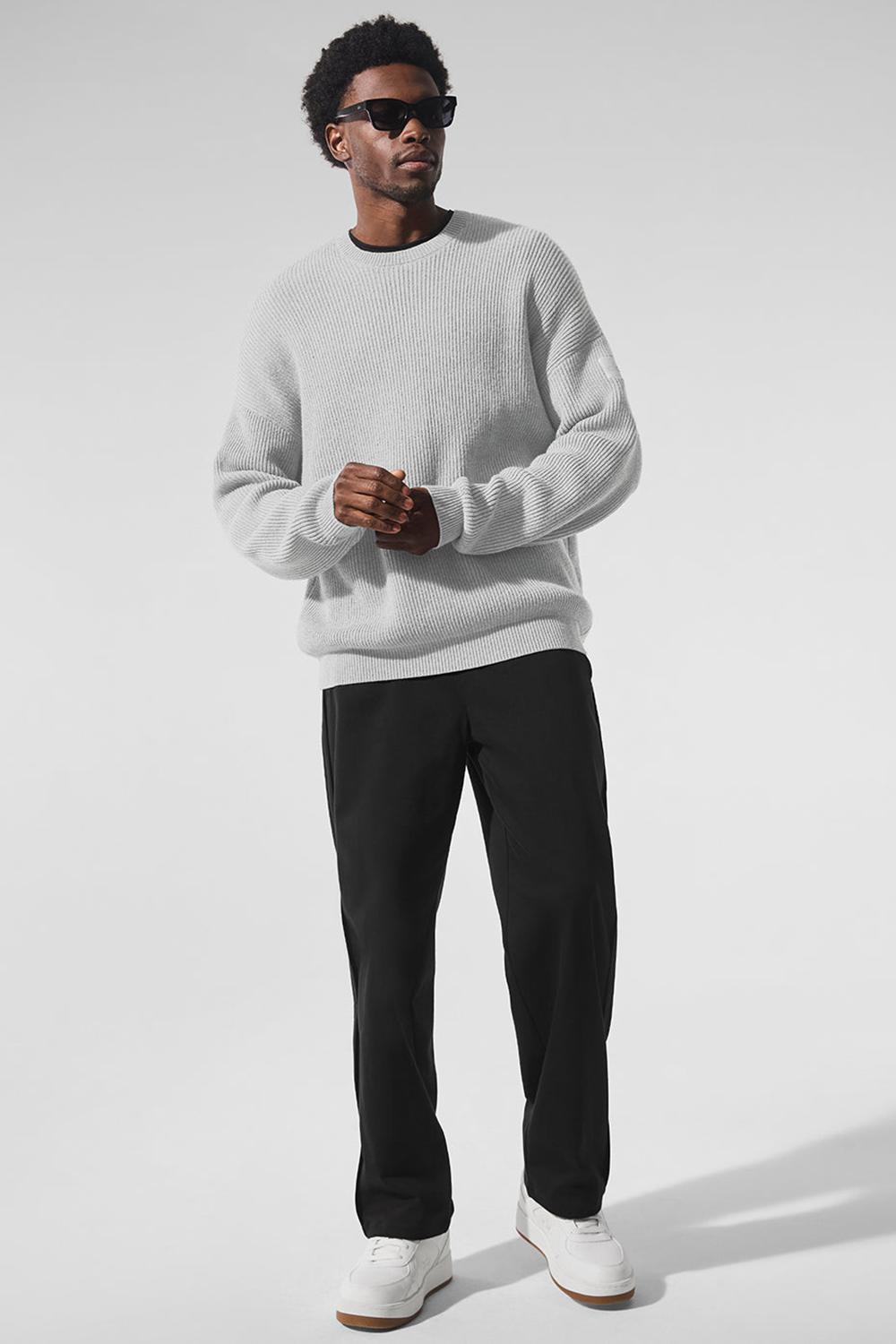 Suéteres Alo Yoga Domain Rib Knit Crew Hombre Gris | Colombia  TCXZ-16705