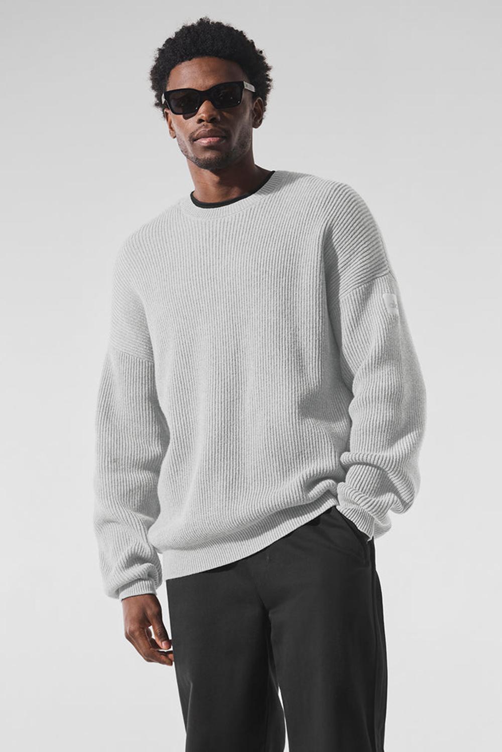 Suéteres Alo Yoga Domain Rib Knit Crew Hombre Gris | Colombia  TCXZ-16705